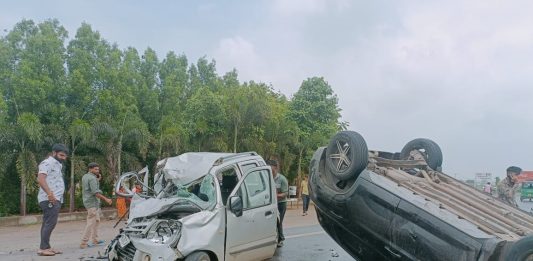 ટંકારા હાઇવે ઉપર બે કાર વચ્ચે અકસ્માતમાં બે ઇજાગ્રસ્ત