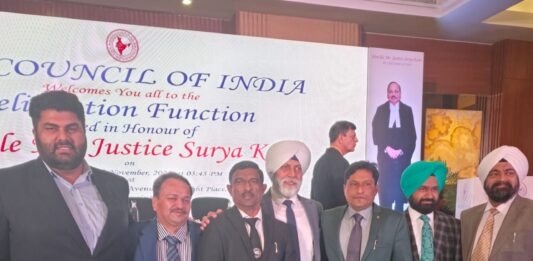 ચીફ જસ્ટિસ ઓફ ઈન્ડિયા શ્રી સૂર્યકાંત સાહેબના સન્માન સમારોહમાં મોરબી બાર એસોસિએશનનાં પૂર્વ પ્રમુખ દિલીપ અગેચાણીયા દ્વારા વિશેષ સન્માન