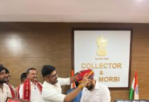 મોરબી એકતા એજ લક્ષ્ય સંગઠન દ્વારા કલેક્ટરશ્રીનું સન્માન